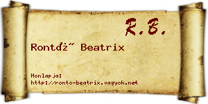 Rontó Beatrix névjegykártya